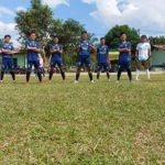 Tim Sepakbola Kabupaten Muara Enim pada laga Pekan Olahraga Provinsi yang berlangsung di OKU Timur