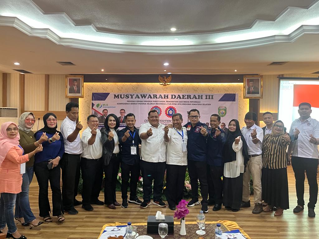 Yan Hariranto atau yang akrab disapa Yan Coga Resmi Menakhodai Federasi Serikat Pekerja Percetakan, Penerbitan dan Media Informasi Konfederasi Serikat Pekerja Seluruh Indonesia (F.SP-PPMI-SPSI) Sumsel masa bakti 2022-2027