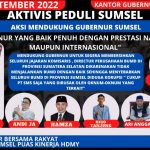 Aksi Aktivis Peduli Sumsel kali ini mengusung tema "Gubernur yang baik, Penuh dengan Prestasi Nasional maupun Internasional"
