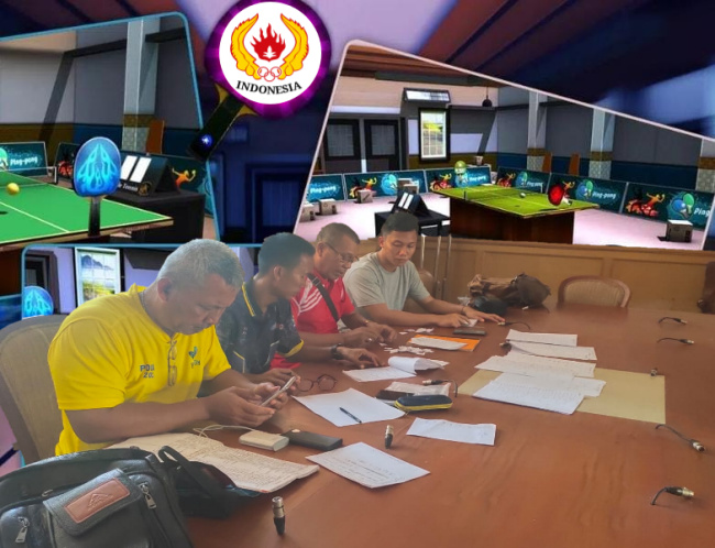 Suasana Technical Meeting jelang pertandingan Tenis Meja Bupati Cup 2022 Kabupaten Muara Enim. (foto : hafiz)
