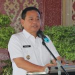 Pj Bupati Muara Enim, Kurniawan AP, M.Si saat memberikan sambutan acara kunjungan kerja FKUB Sumatera Selatan yang bertempat di Balai Agung Serasan Muara Enim. (Sbr/Foto : Media Center, Editor : Aldjamaz)