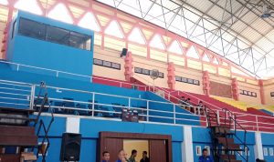 Pidato sambutan H. Yandra Iskandar saat membuka kejuaraan Futsal Bupati Cup 2022 yang dilaksanakan di Stadion Pancasila Kota Muara Enim pada Jumat (11/11/22). (Sbr/foto : KONIME, Editor : Al'Djamaz)